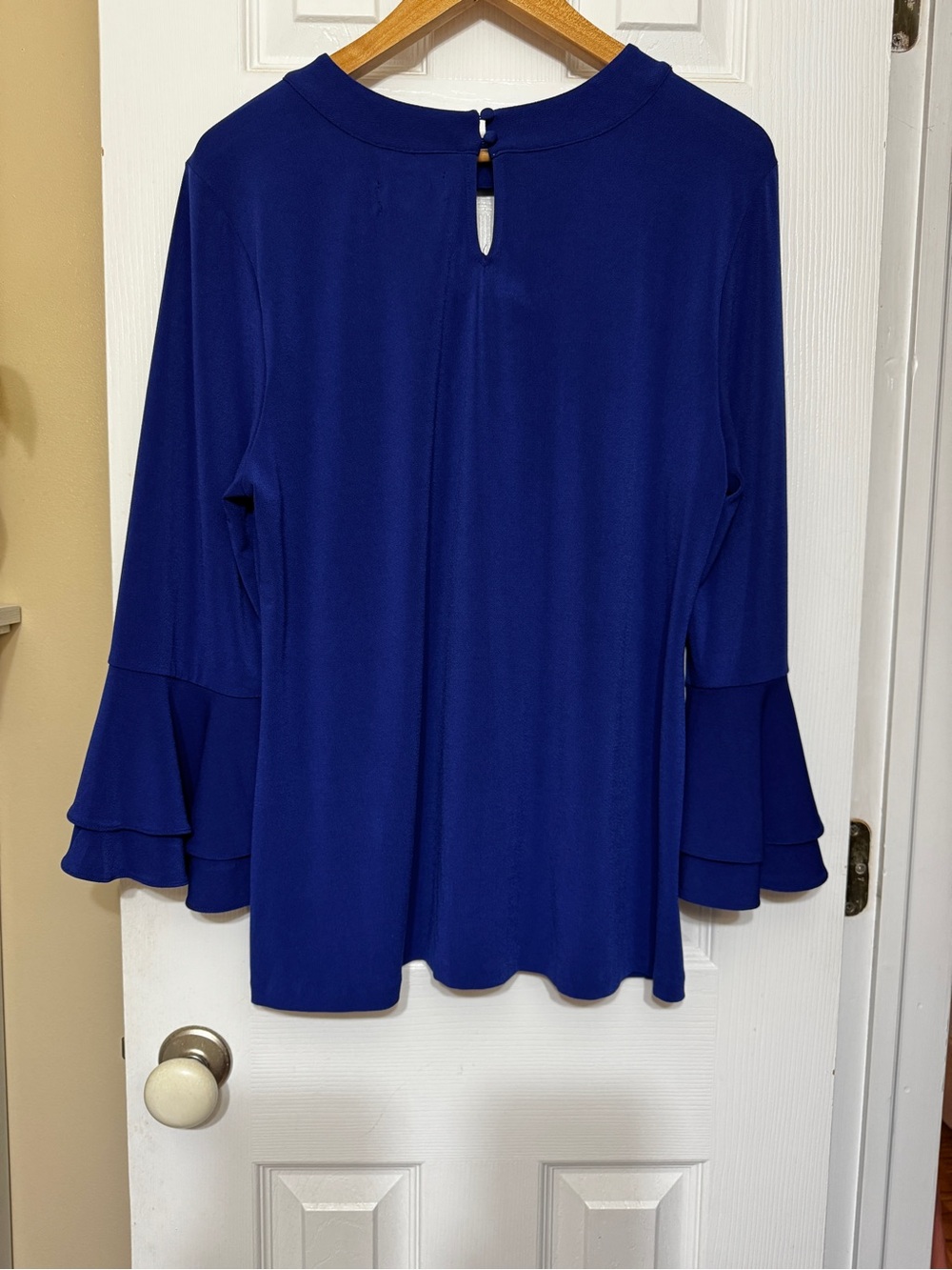 Charter Club Royal Blue Ruffle Sleeve Blouse